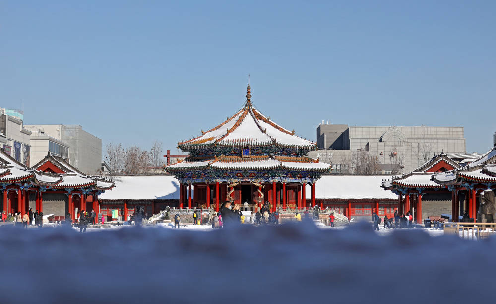 沈阳故宫迎初雪_新华社_游客_雪景