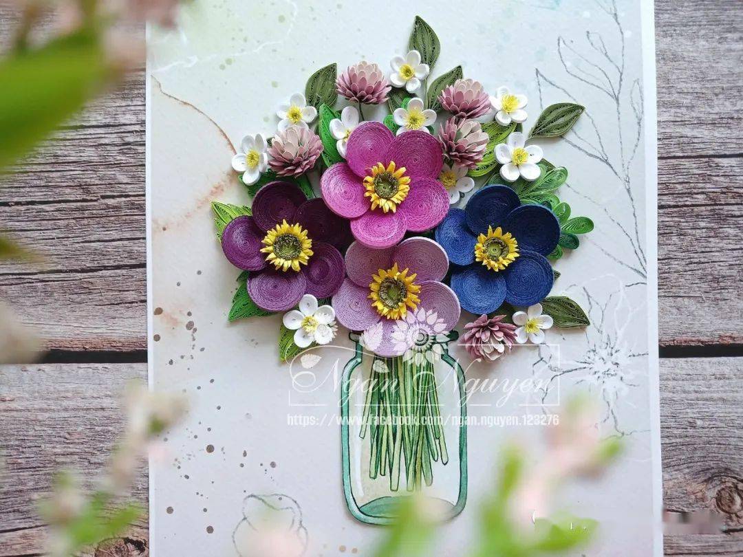 【大师作品】ngan nguyen的衍纸作品4_图片_花卉_爱好者