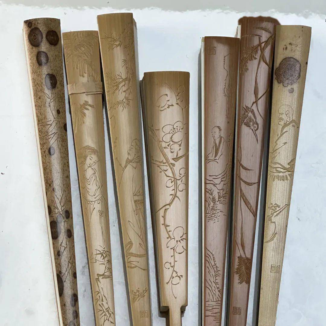 古徽州 · 走进校园 | 创意市集①扇骨竹刻_雕刻_手艺人_作品