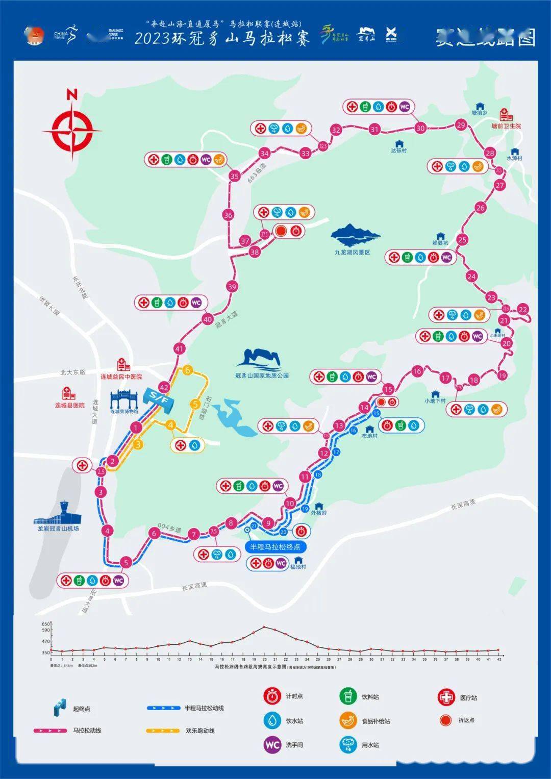 2023环冠豸山马拉松赛半程马拉松项目路线调整的通知_终点_赛事_测量