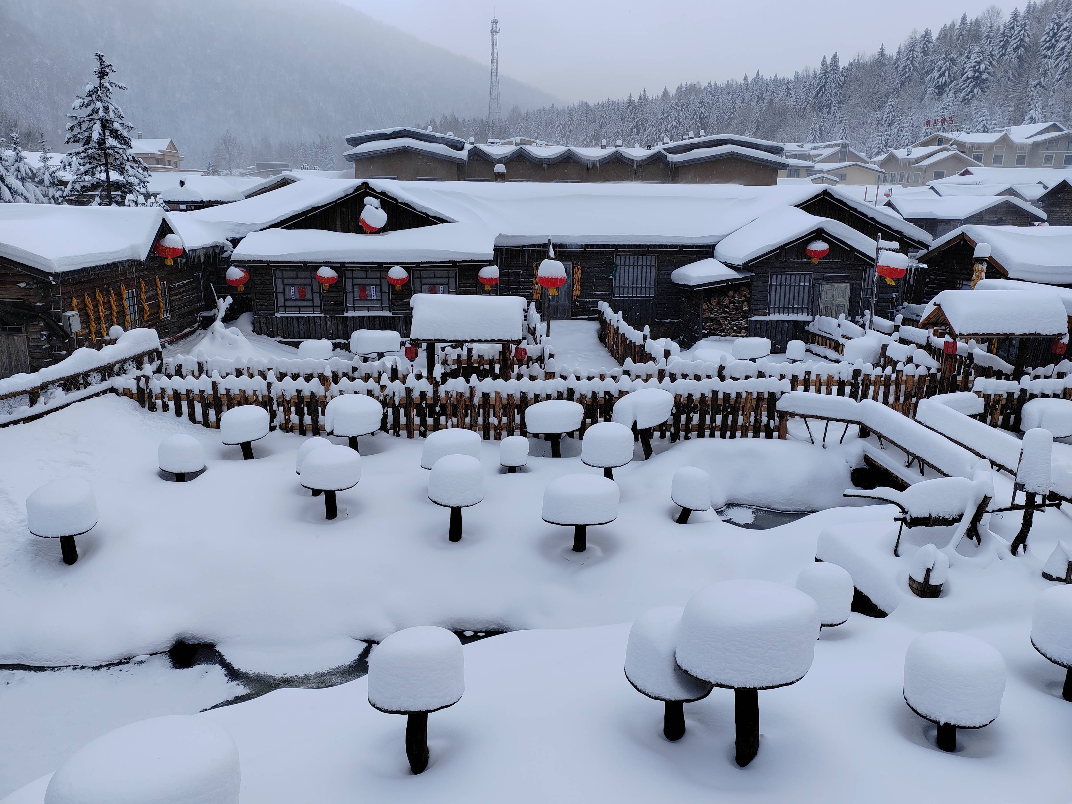 如梦如幻中国雪乡 打卡心中童话世界_游客_来自_雪地