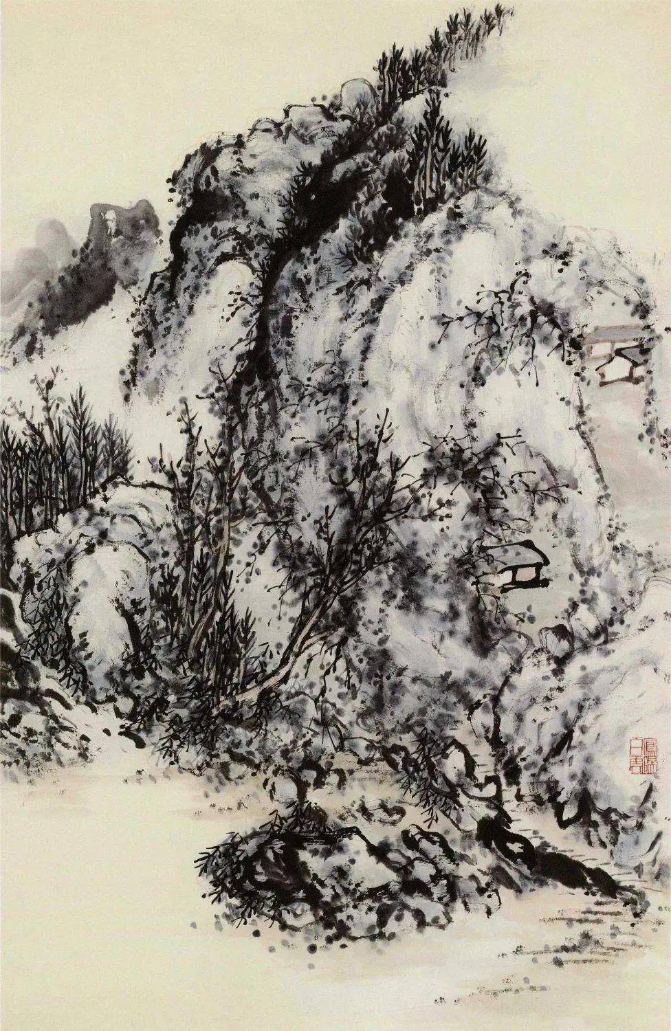 刘知白指画山水,廖廖数笔,意趣无穷_作品_中国_cm