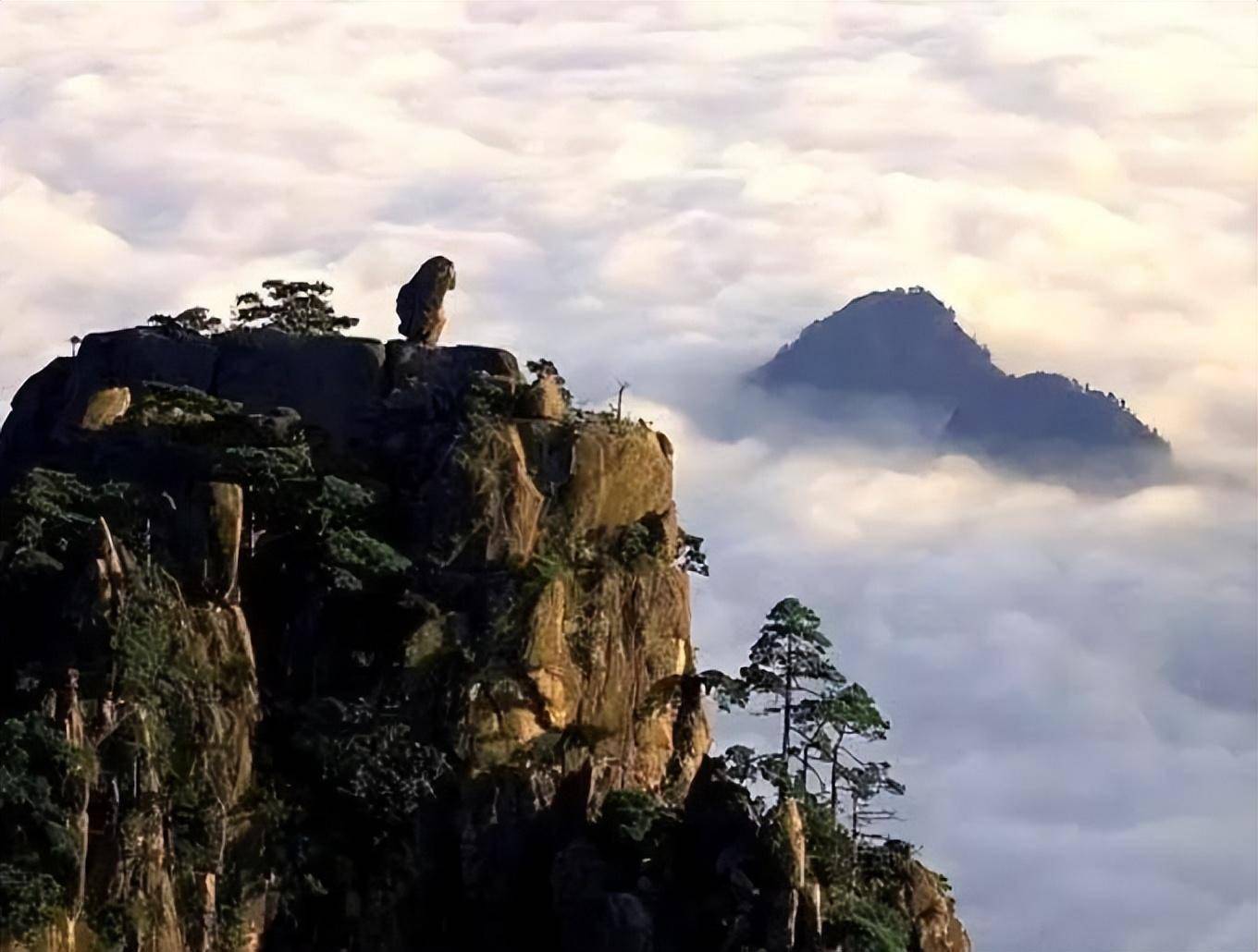 黄山奇石景观,猴子观海