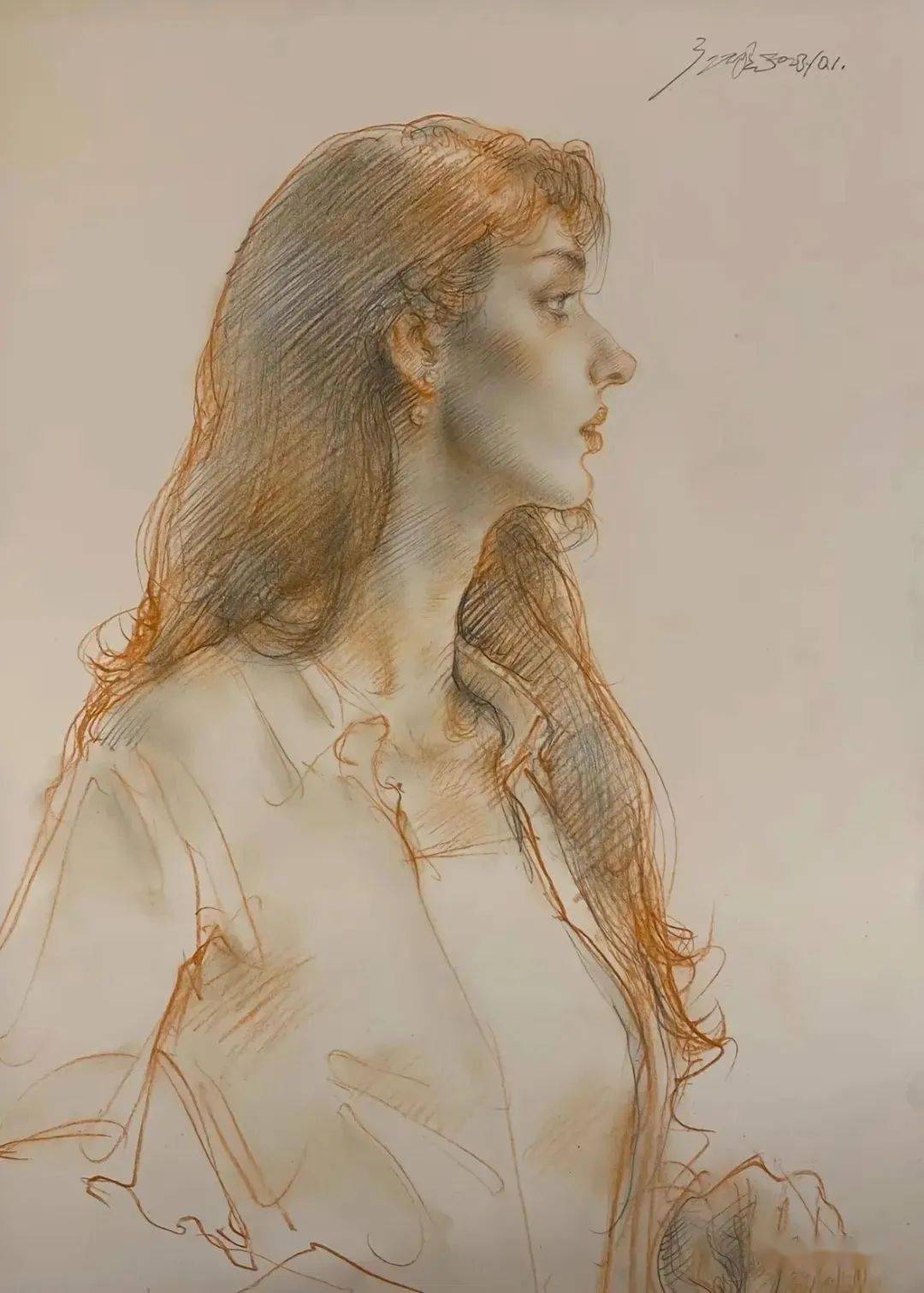 四川美术学院院长庞茂琨,2023年速写新作_油画_中的人物_精神