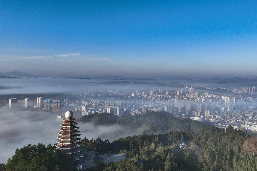 三穗:冬日"城"雾 景美如画_三穗县_龙兴伟_生态