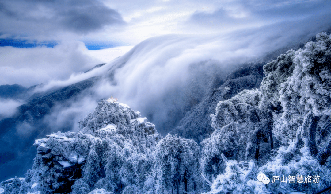 庐山花径雪景图片