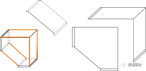 风管内斜线矩形弯头展开图的绘制