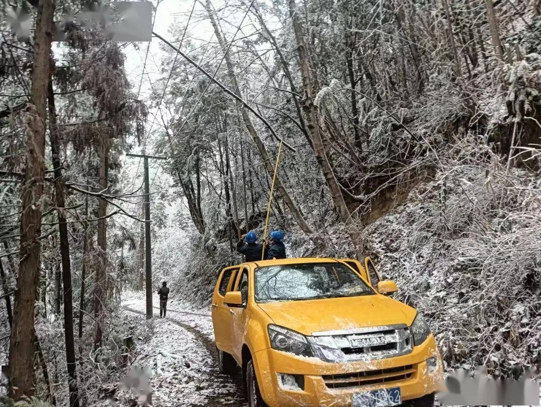 为全力应对本次寒潮天气对电网设备可能造成的影响,国网浮梁县供电