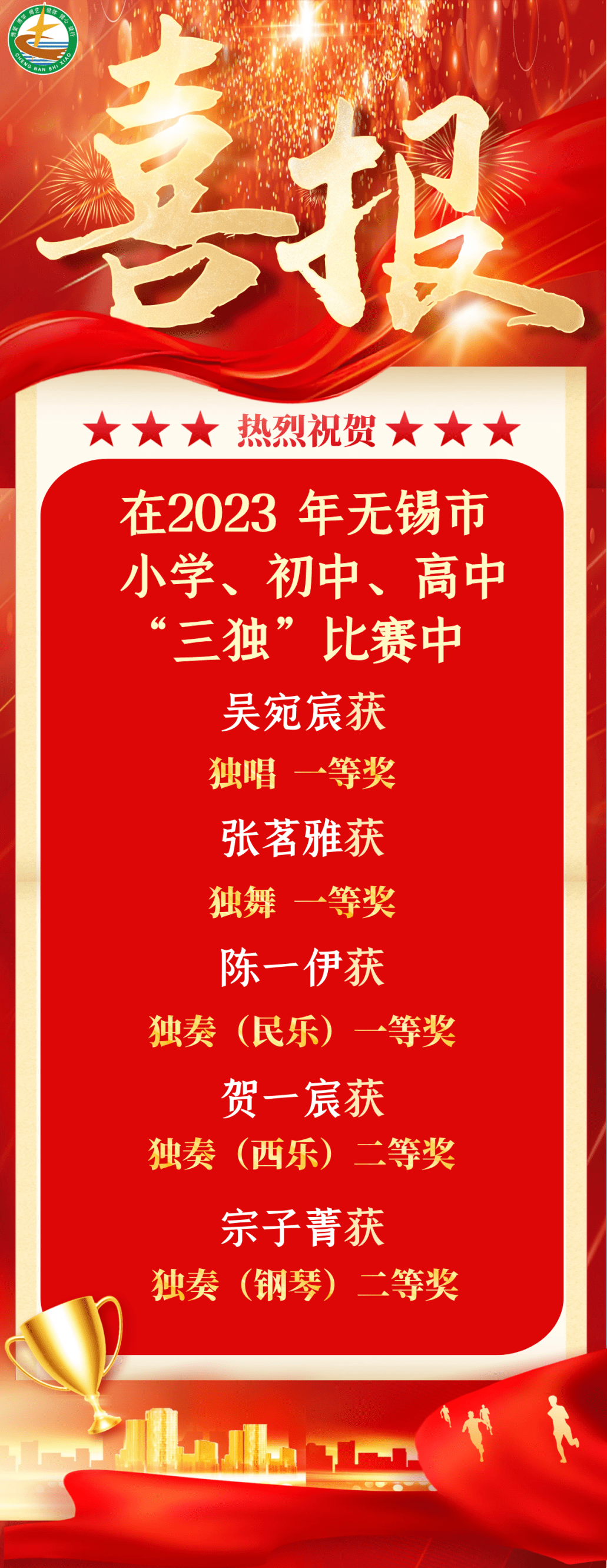 【喜报】“音”你精彩 ,“独”放光芒 ——宜兴市城南实验小学在无锡市“三独比赛”中荣获佳绩_舞台_认可_艺术