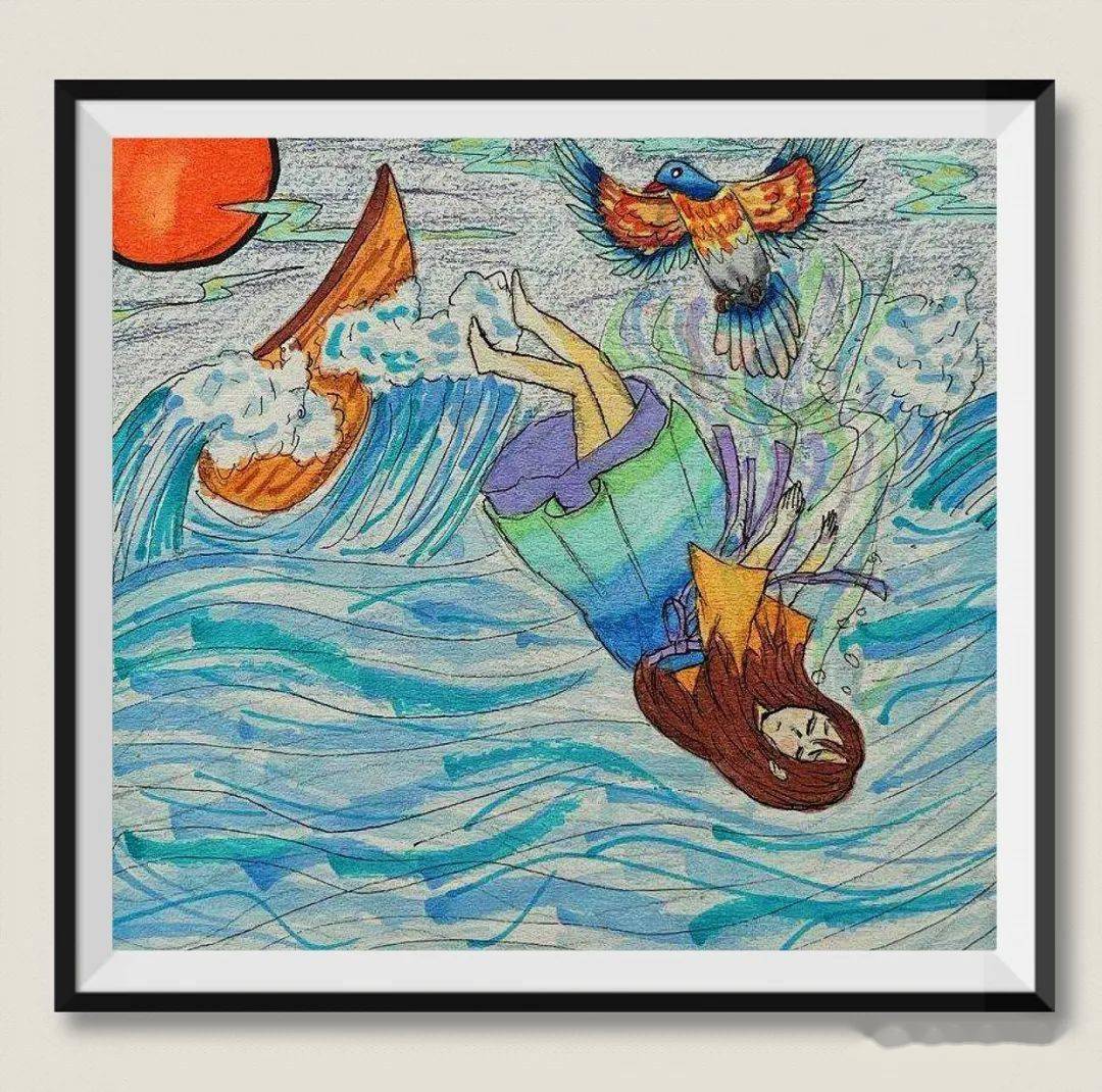 传统文化故事创作中小学生绘画作品展_年级_牛郎织女_场景