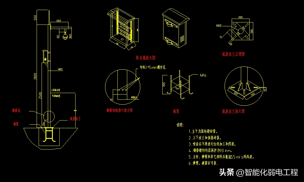 最全面的视频监控系统cad图纸素材_施工_文档_资料